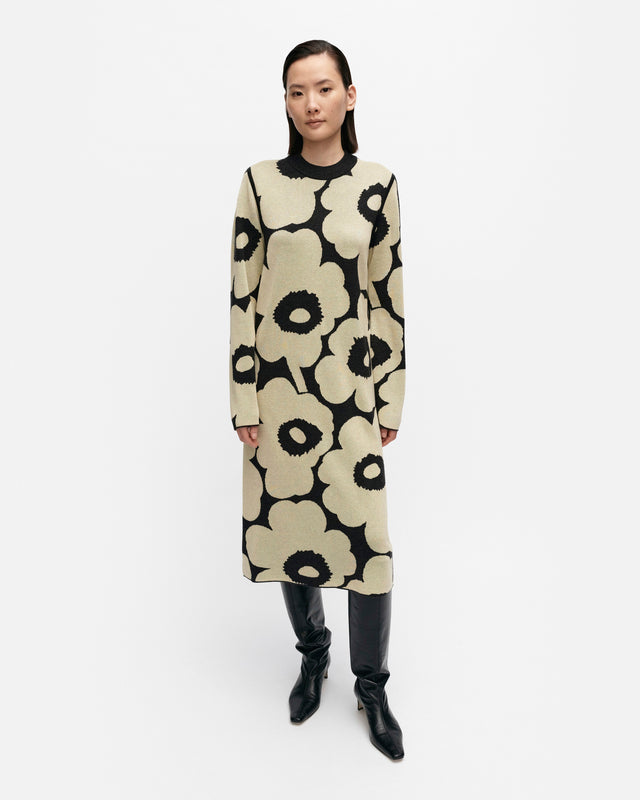 Ennallaan Unikko knitted wool dress | Marimekko VN