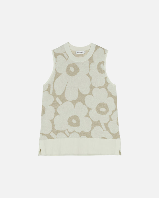 Pinta Pieni Unikko Ii cotton linen knitted vest - Marimekko VN