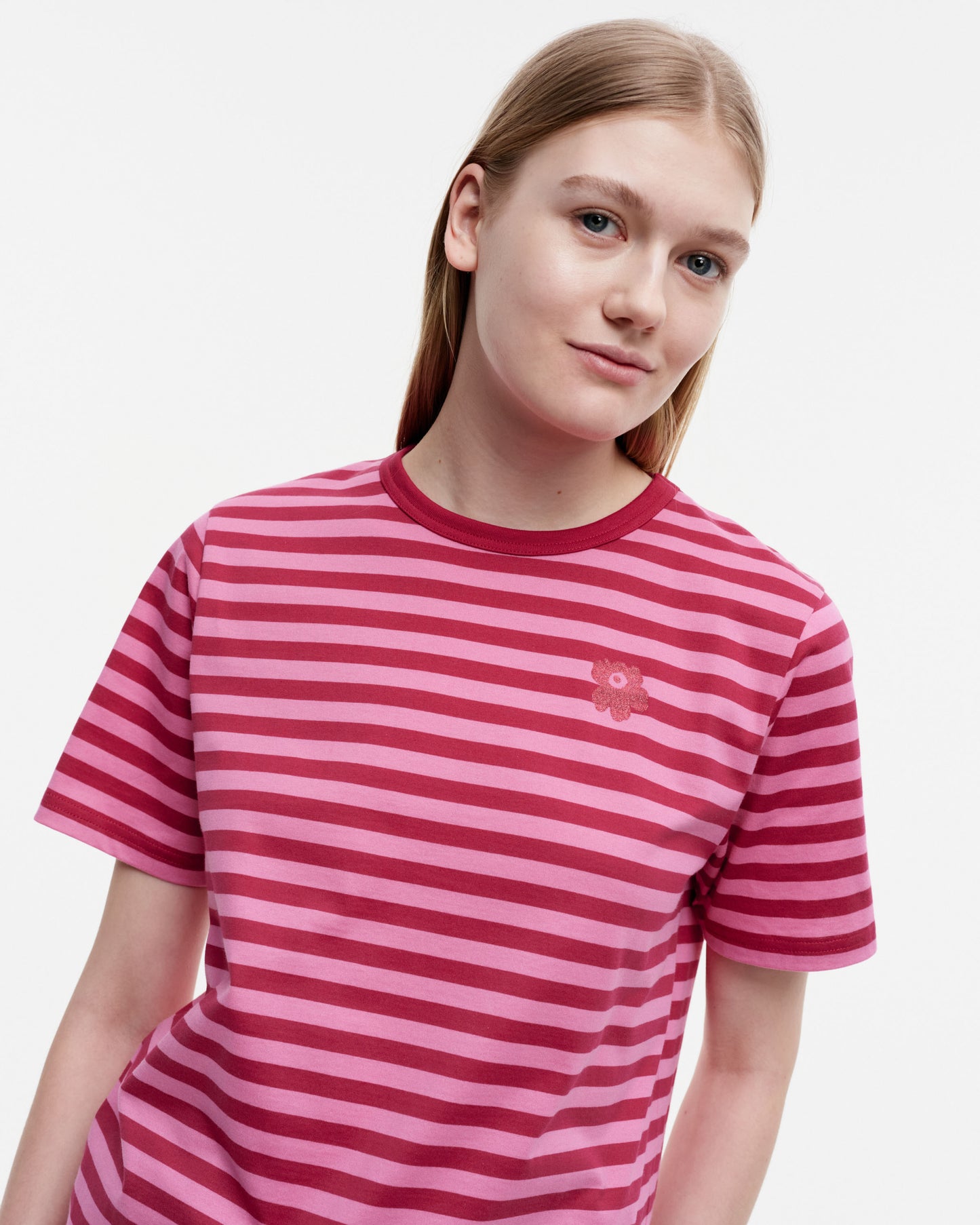 Tasaraita Relaxed Short Sleeve Glitter T-Shirt - Marimekko VN