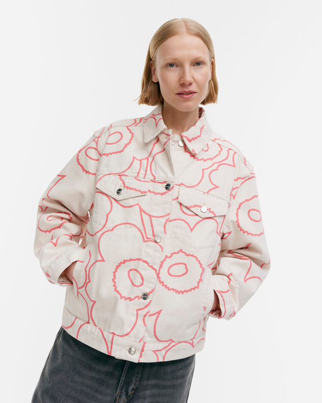 Kioski Ystävyys Pieni Piirto Unikko 2 denim jacket - Marimekko VN