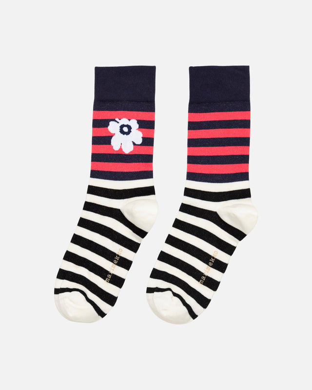 Kioski Kasvaa Tasaraita Unikko socks - Marimekko VN