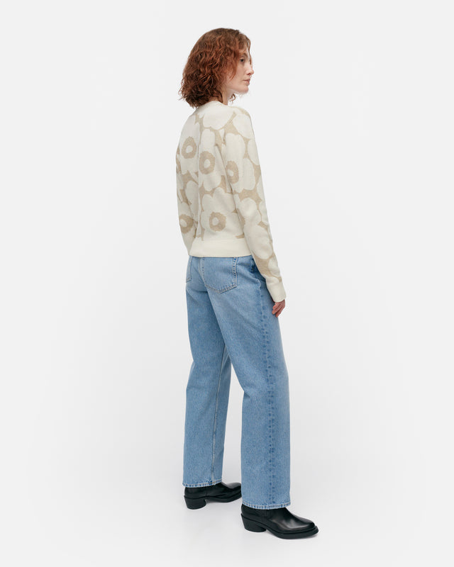 Kaide Pieni Unikko Ii cotton linen knitted cardigan | Marimekko VN