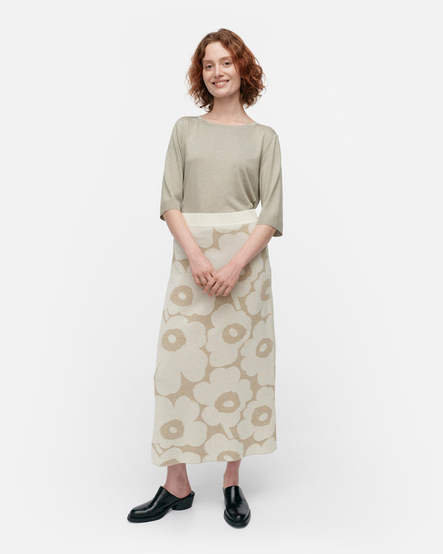 Kvaternio Pieni Unikko Ii cotton linen knitted skirt