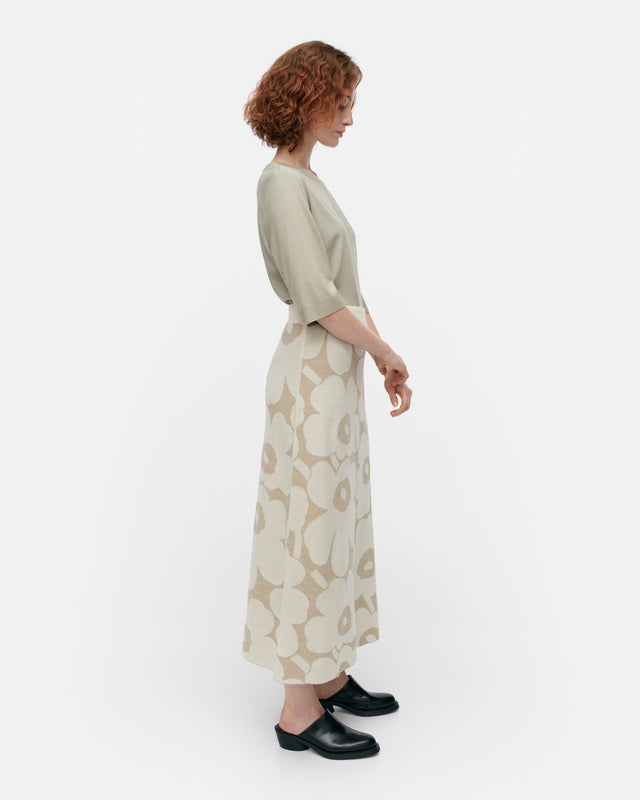 Kvaternio Pieni Unikko Ii cotton linen knitted skirt