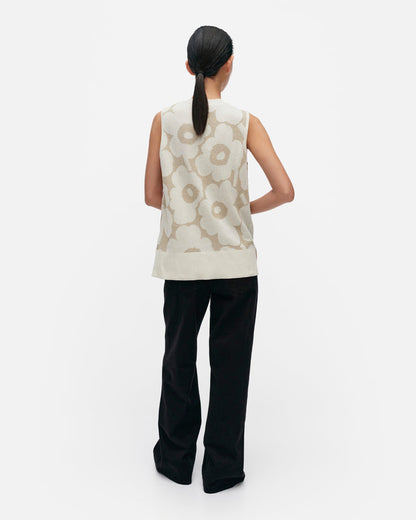 Pinta Pieni Unikko Ii cotton linen knitted vest