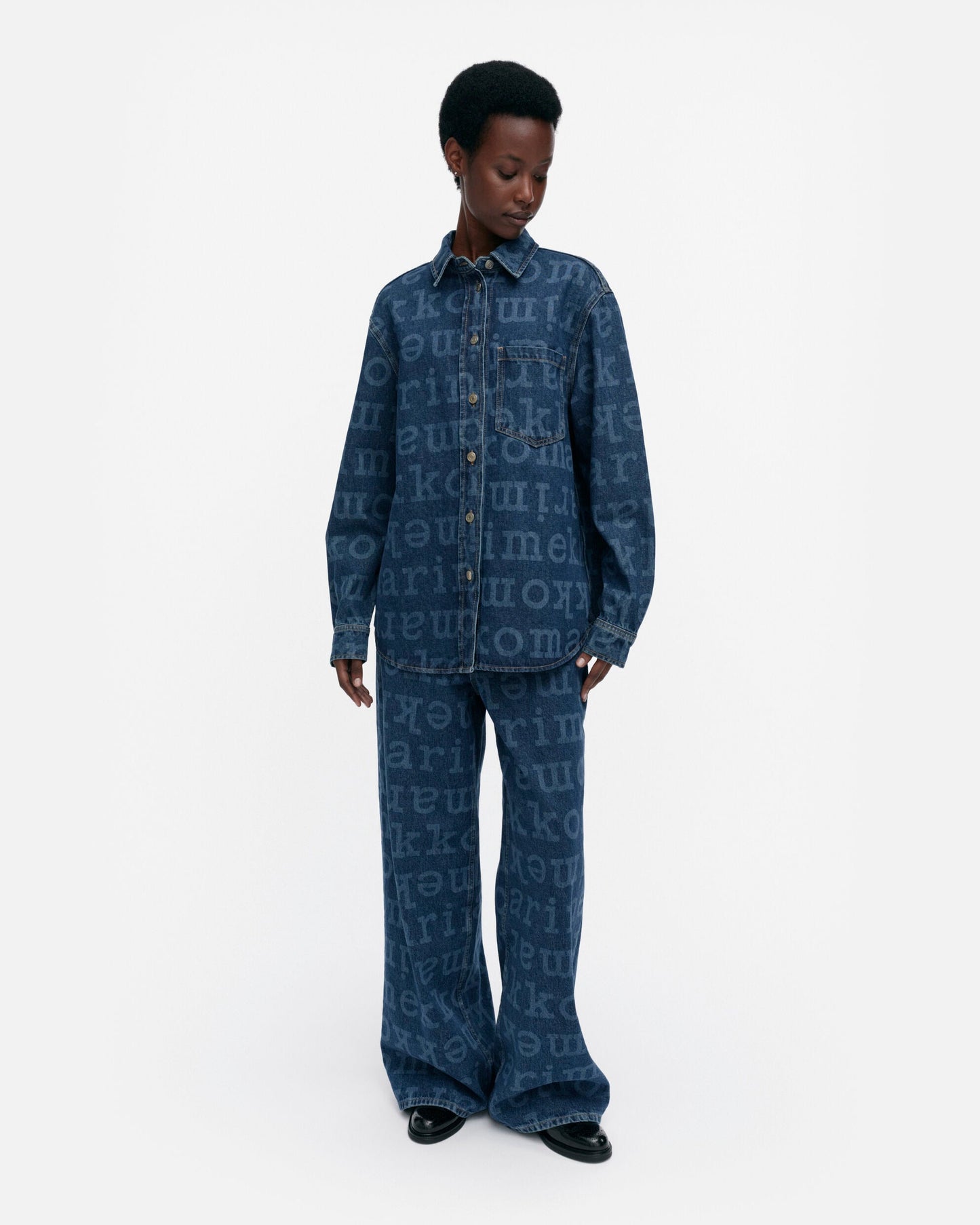 Maridenim Vaihe Logo denim shirt - Marimekko VN