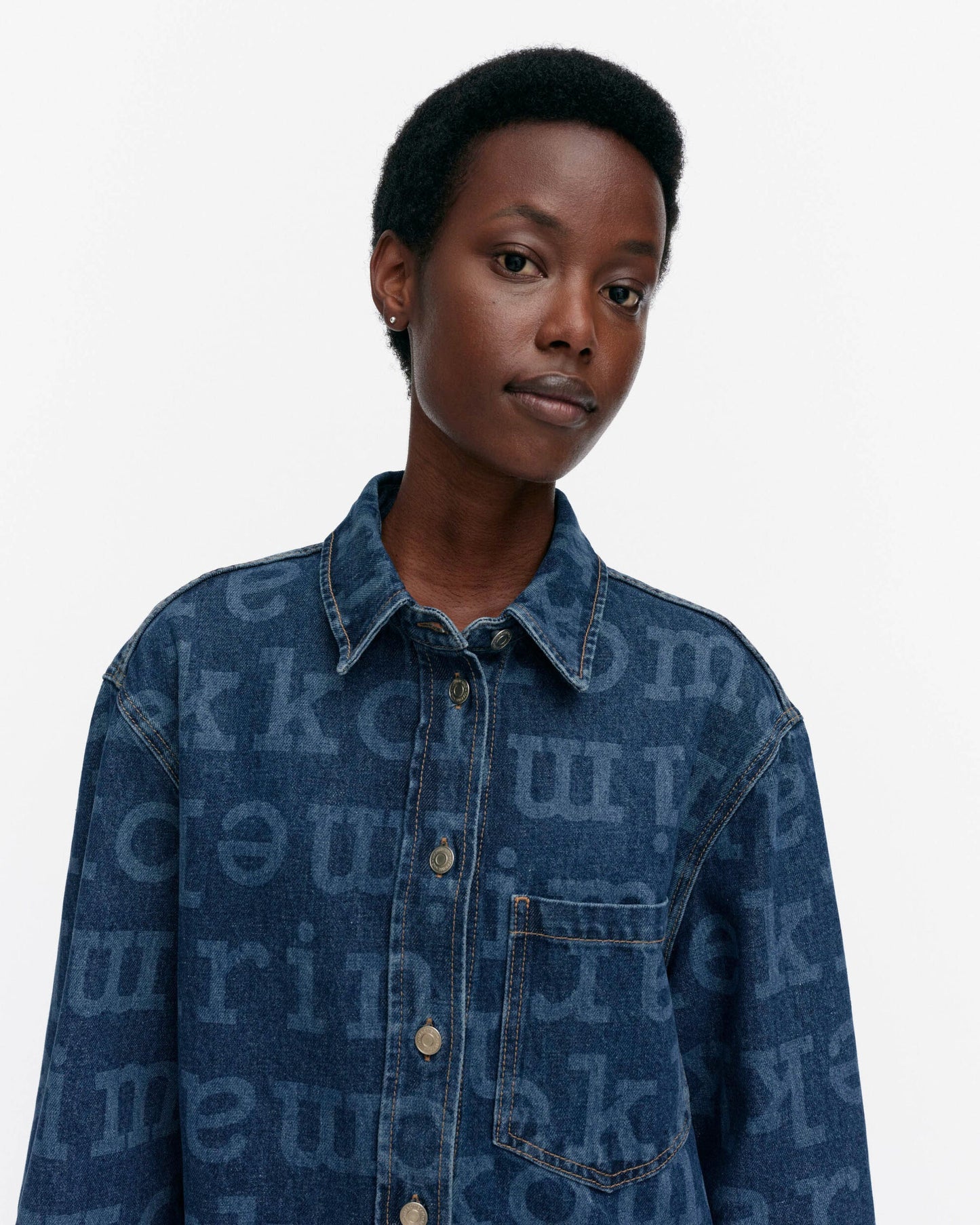 Maridenim Vaihe Logo denim shirt - Marimekko VN