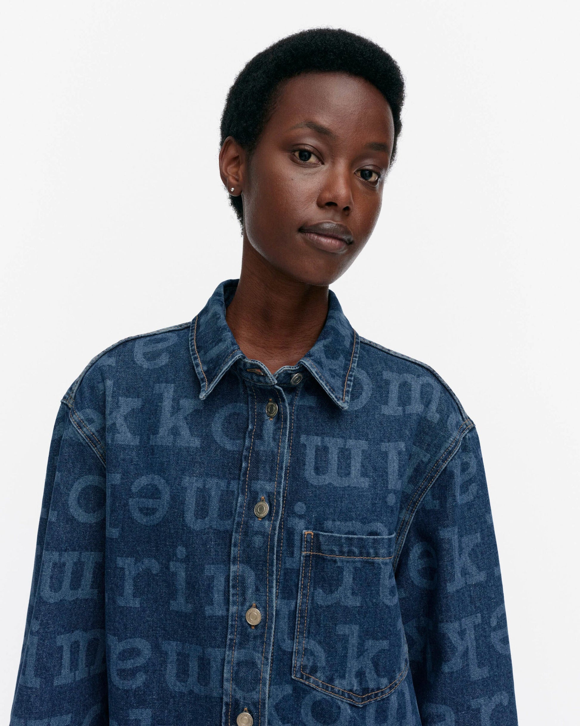 Maridenim Vaihe Logo denim shirt - Marimekko VN