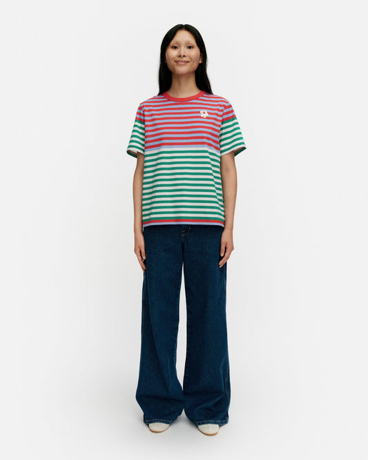 Tasaraita Unikko Kioski t-shirt
